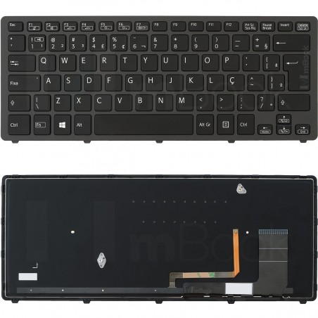 Teclado Sony Vaio Svf14n1d4e Svf14n16cxb Svf14n1b4r Preto