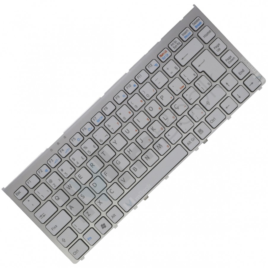 Teclado pra Sony Vaio VGN-FW130EW, VGN-FW130N Frame Prata