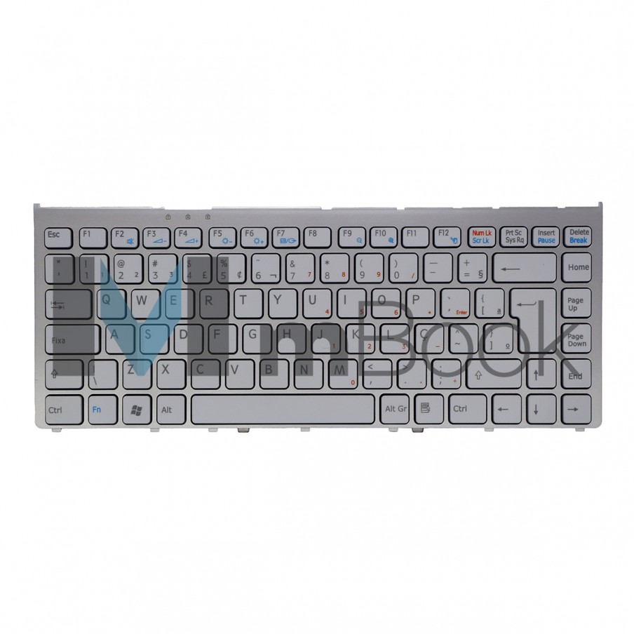 Teclado pra Sony Vaio VGN-FW130EW, VGN-FW130N Frame Prata