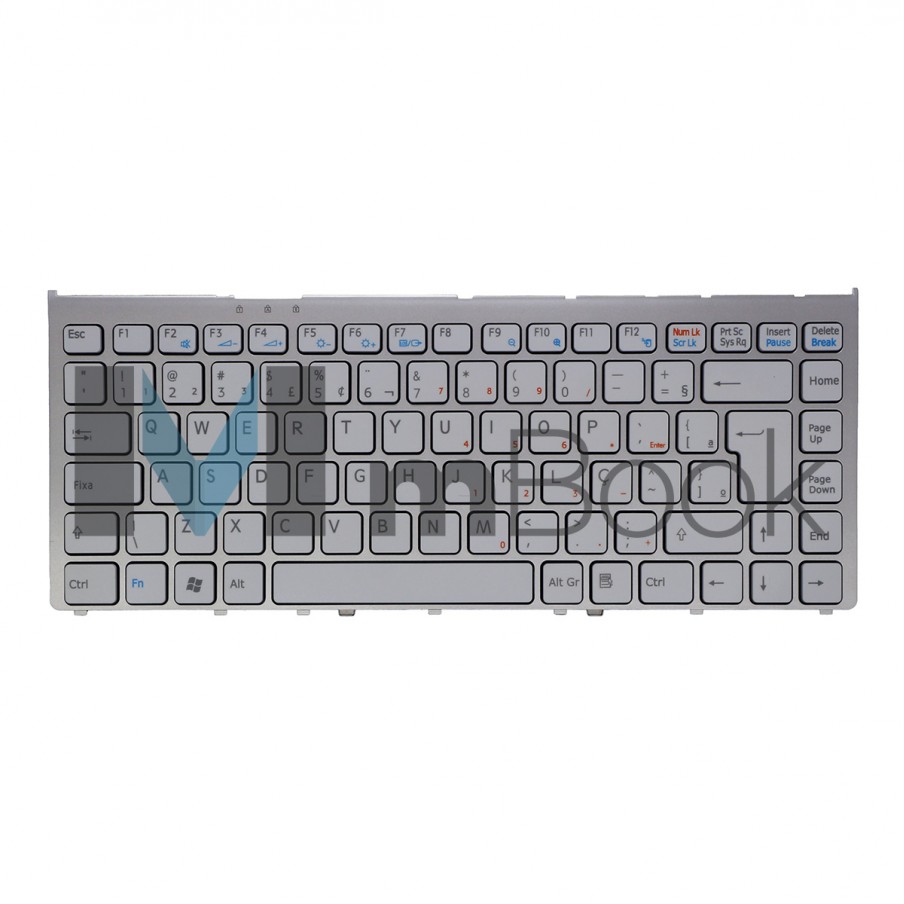 Teclado pra Sony Vaio VGN-FW130EW, VGN-FW130N Frame Prata