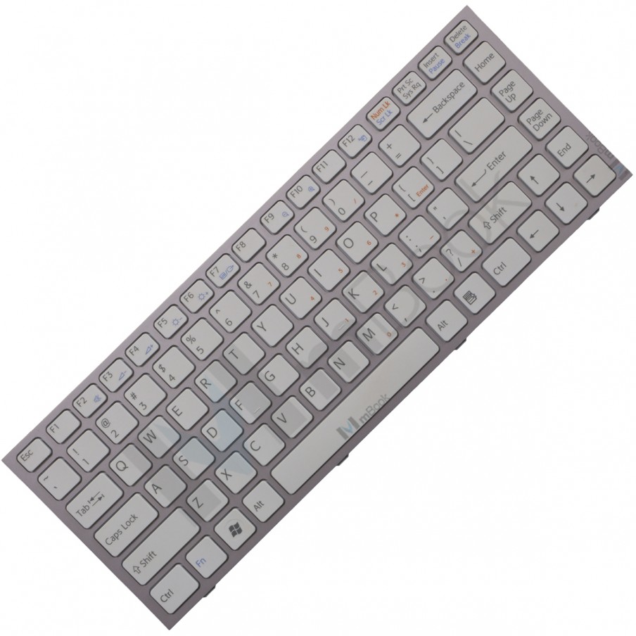 Teclado pra Sony Vaio VPC-S13SGX/Z, VPC-S13SGX/ZI Branco