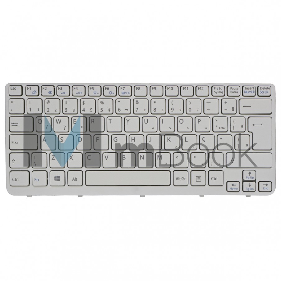 Teclado Sony Vaio Sve14112fxw Sve14114fxb Branco Com Frame