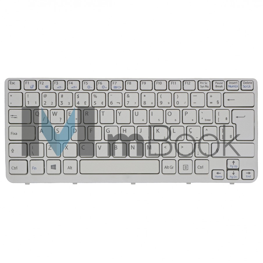 Teclado Sony Vaio Sve14112fxw Sve14114fxb Branco Com Frame