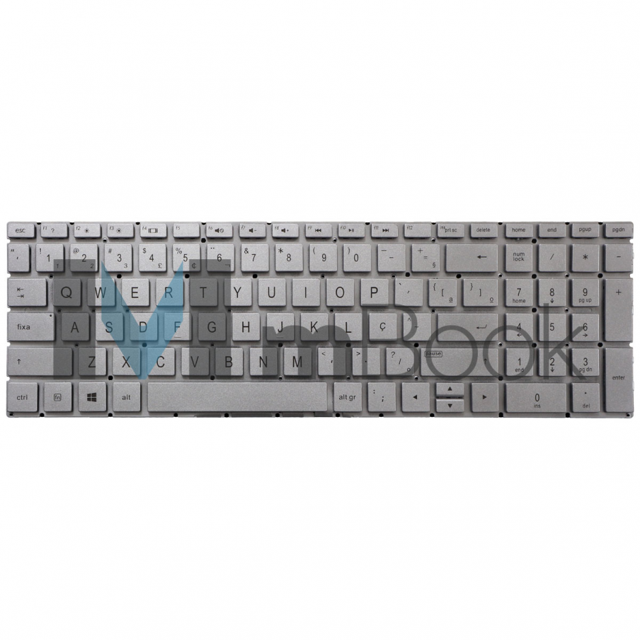 Teclado para HP Pavilion 15-CW1063WM, 15-CW1068WM Cor Prata