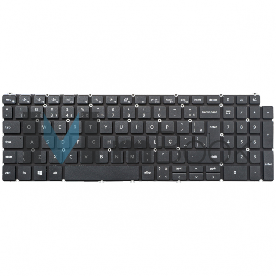 Teclado para Dell Inspiron 15 7590 Preto BR sem LED