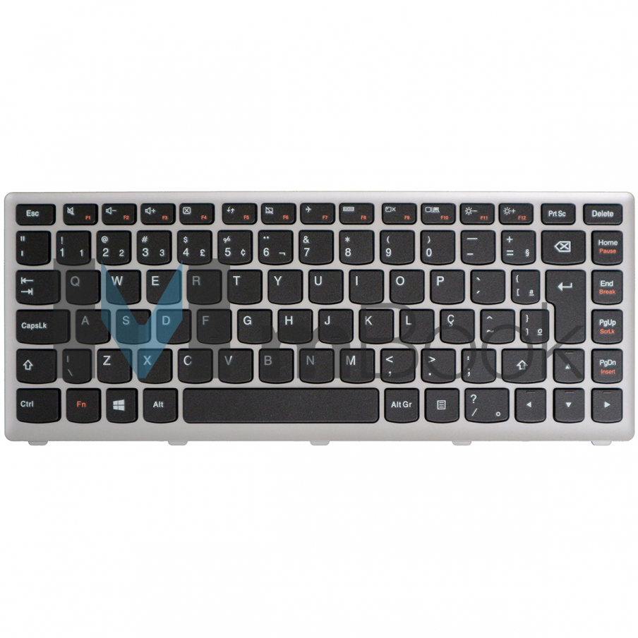 Teclado para Lenovo Ideapad P400 Series Novo Moldura Cinza