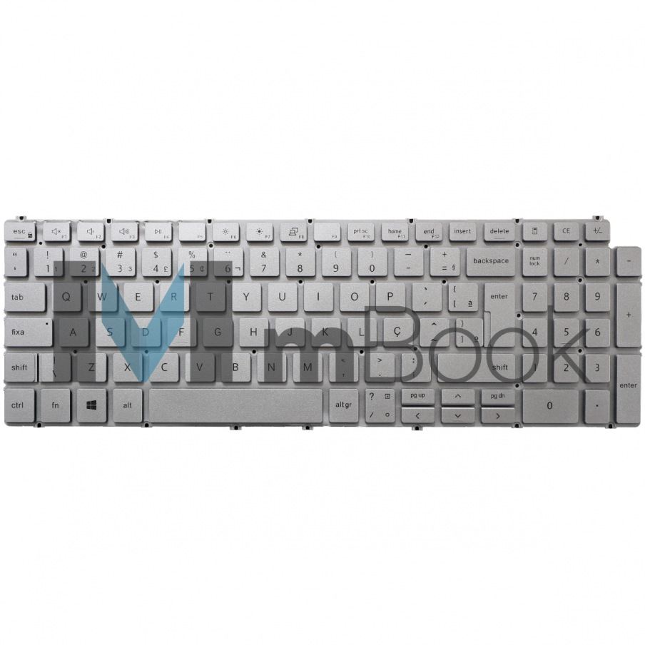 Teclado para Dell Inspiron 15 5590 Cinza Layout BR