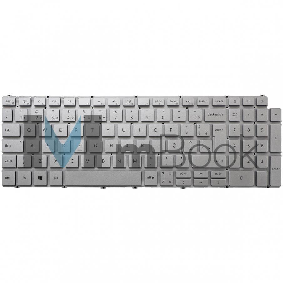 Teclado para Dell Inspiron 15 5590 Cinza Layout BR