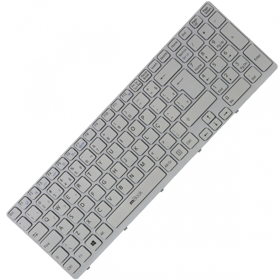 Teclado P/ Sony Vaio Sve1513mcxs Sve1513mcxb Branco C/ Frame