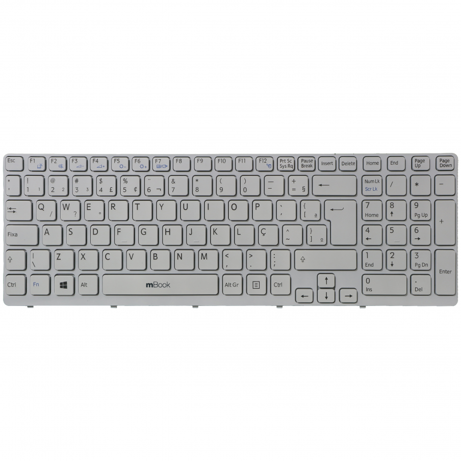 Teclado P/ Sony Vaio Sve1513mcxs Sve1513mcxb Branco C/ Frame