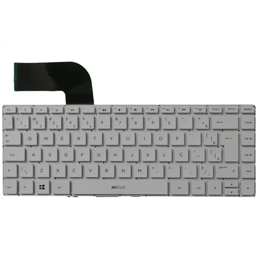 Teclado p/Notebook Hp Pavilion 14-v062br Abnt2 Com Ç Branco