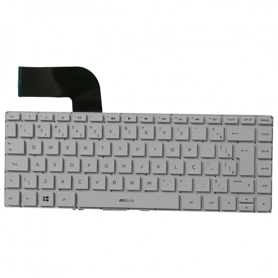 Teclado p/Notebook Hp Pavilion 14-v062br Abnt2 Com Ç Branco