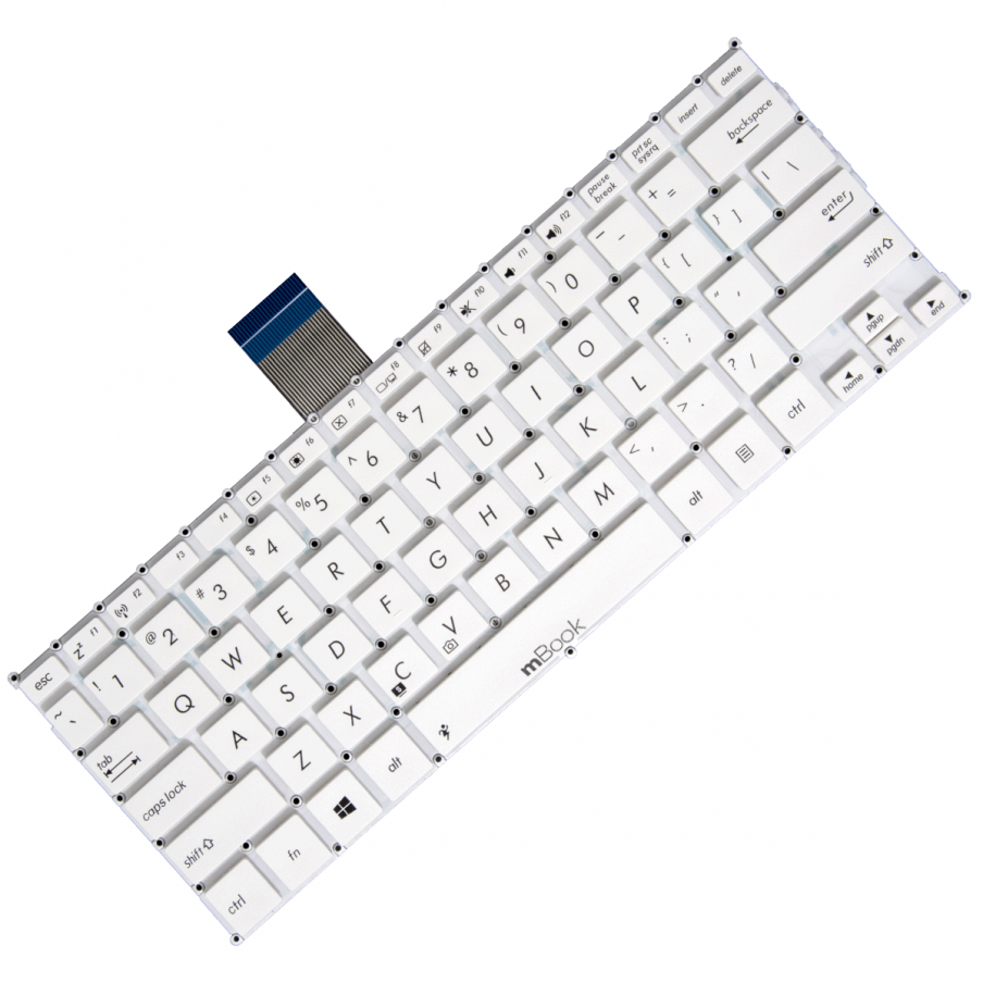 Teclado pra Asus Vivobook X200CA-KX089DU Branco Layout US