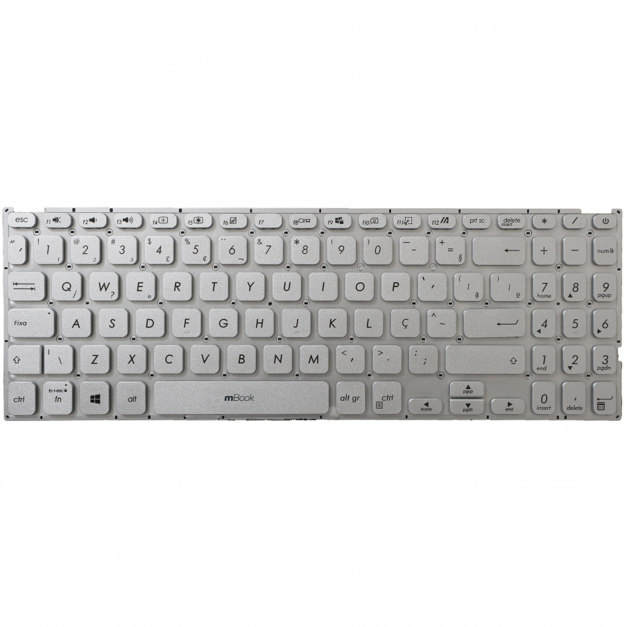 Teclado para Asus M515DA Prateado Silver Layout BR