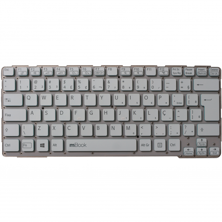 Teclado pra Sony VAIO SVE14A25CXH Branco BR com Ç