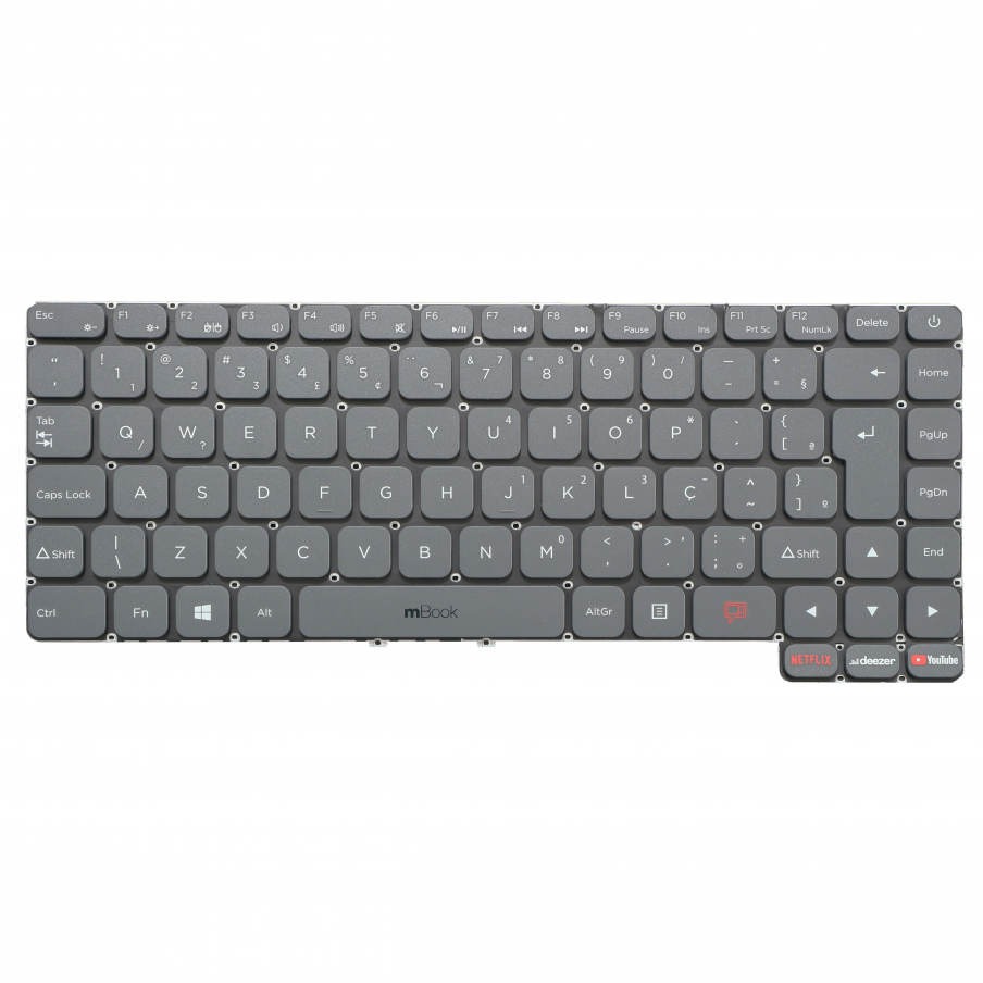 Teclado Para Notebook Positivo Master N1250 Cinza